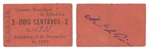 Cédula - Albufeira 2 Centavos 1920          ... 