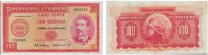 Paper Money - Cape Verde 100$00 1958         ... 
