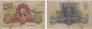 Paper Money - Portugal 10$00 ch. 2 1926      ... 