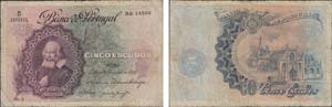 Paper Money - Portugal - 5$00 ch. 2 1921     ... 