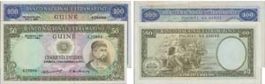 Paper Money - Guinea 2 expl. 50$00, 100$00 ... 