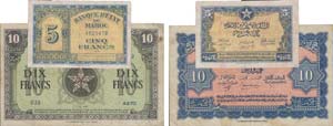 Paper Money - Morrocos 2 expl. 5, 10 Francs ... 