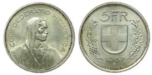 Switzerland - 5 Francs 1967 B                ... 