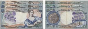 Paper Money - Portugal 3 expl. 1000$00 ch. ... 