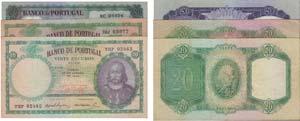 Paper Money Portugal - 3 expl. 20$00 ch 6, ... 
