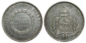 Brazil - D. Pedro II - 2000 Réis 1863       ... 