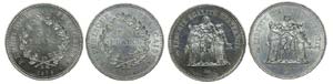France - 2 coins 50 Francs 1975, 1979        ... 