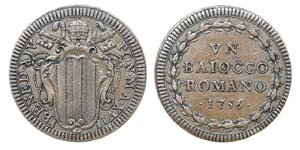 Italy - Papal States - Baiocco 1756          ... 