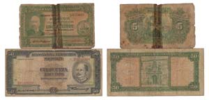 Paper Money - Mozambique 2 expl. 5$00, 50$00 ... 