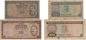 Paper Money - Timor 2 expl. 30$00, 100$00 ... 