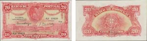 Paper Money - Portugal 20$00 ch. 4 1925      ... 