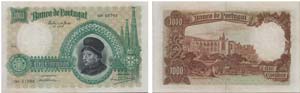 Paper Money - Portugal 1000$00 ch. 6 1938    ... 