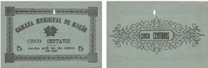Cédula - Mação 5 Centavos 1921            ... 