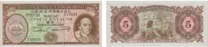 Paper Money - Macau 5 Patacas 1968           ... 