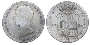 Spain - 20 Reales 1810 AI                    ... 
