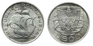 Portugal - Republic - 5$00 1933              ... 