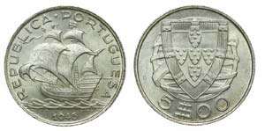 Portugal - Republic - 5$00 1946              ... 