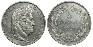 France - 5 Francs 1847 A                     ... 