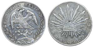 Mexico - 8 Reales 1894 Mo AM                 ... 