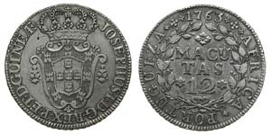 Angola - D. José I - 12 Macutas 1763        ... 