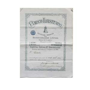 Share - Banco Lusitano - 100$000 1895        ... 