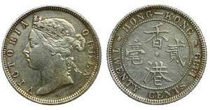 Hong Kong - 20 Cents 1889 H                  ... 
