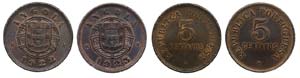 Angola - 2 coins 5 Centavos 1922, 1923       ... 