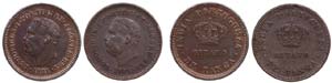 Portuguese-India - D. Luís I - 2 coins 1/8 ... 