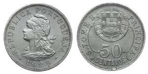 Saint Thomas and Prince - 50 Centavos 1929   ... 