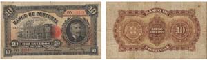 Paper Money - Portugal 10$00 ch. 3 1925      ... 