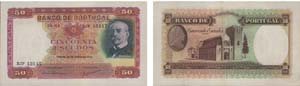 Paper Money - Portugal 50$00 ch. 6A 1949     ... 