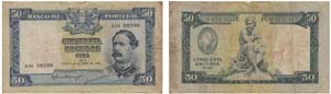 Paper Money - Portugal 50$00 ch. 7 1953 ... 