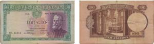 Paper Money - Portugal 100$00 ch. 6 1950 ... 