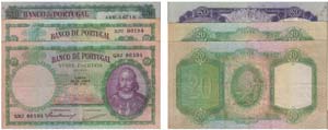 Paper Money - Portugal - 3 expl. 20$00 ch. ... 