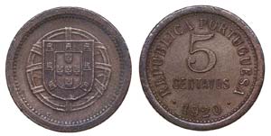 Portugal - Republic - 5 Centavos 1920        ... 