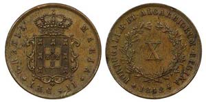 Portugal - D. Maria II - X Réis 1842        ... 