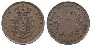 Portugal - D. Maria II - X Réis 1852        ... 