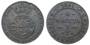 Angola - D. Maria II - 1/2 Macuta 1851       ... 