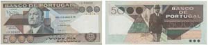 Paper Money - Portugal 5 expl. 1000$, 5000$ ... 