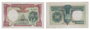 Paper Money - Portugal 500$00 ch. 7 1942     ... 