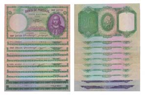 Paper Money - Portugal 10 expl. 20$00 ch. 6, ... 