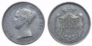 Portugal - D. Maria II - 1000 Réis 1844     ... 