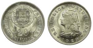Saint Thomas and Prince - 20 Centavos 1929   ... 