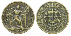 Portugal - Republic - 1$00 1926              ... 