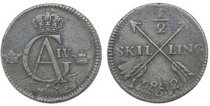 Sweden - 1/2 Skilling 1802                   ... 