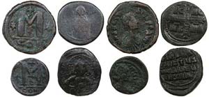 Byzantine coin - Lot 4 coins Follis nd       ... 