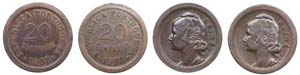 Guinea-Bissau - 2 coins 20 Centavos 1933     ... 