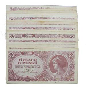 Paper Money - Hungary 25 expl. 10.000 Pengo ... 