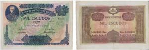 Paper Money - Portugal 1000$00 ch. A 1920    ... 