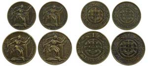 Republic - Portugal - 4 coins, 50 Centavos, ... 